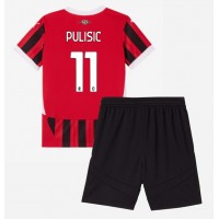 Dres AC Milan Christian Pulisic #11 Domáci pre deti 2024-25 Krátky Rukáv (+ trenírky)